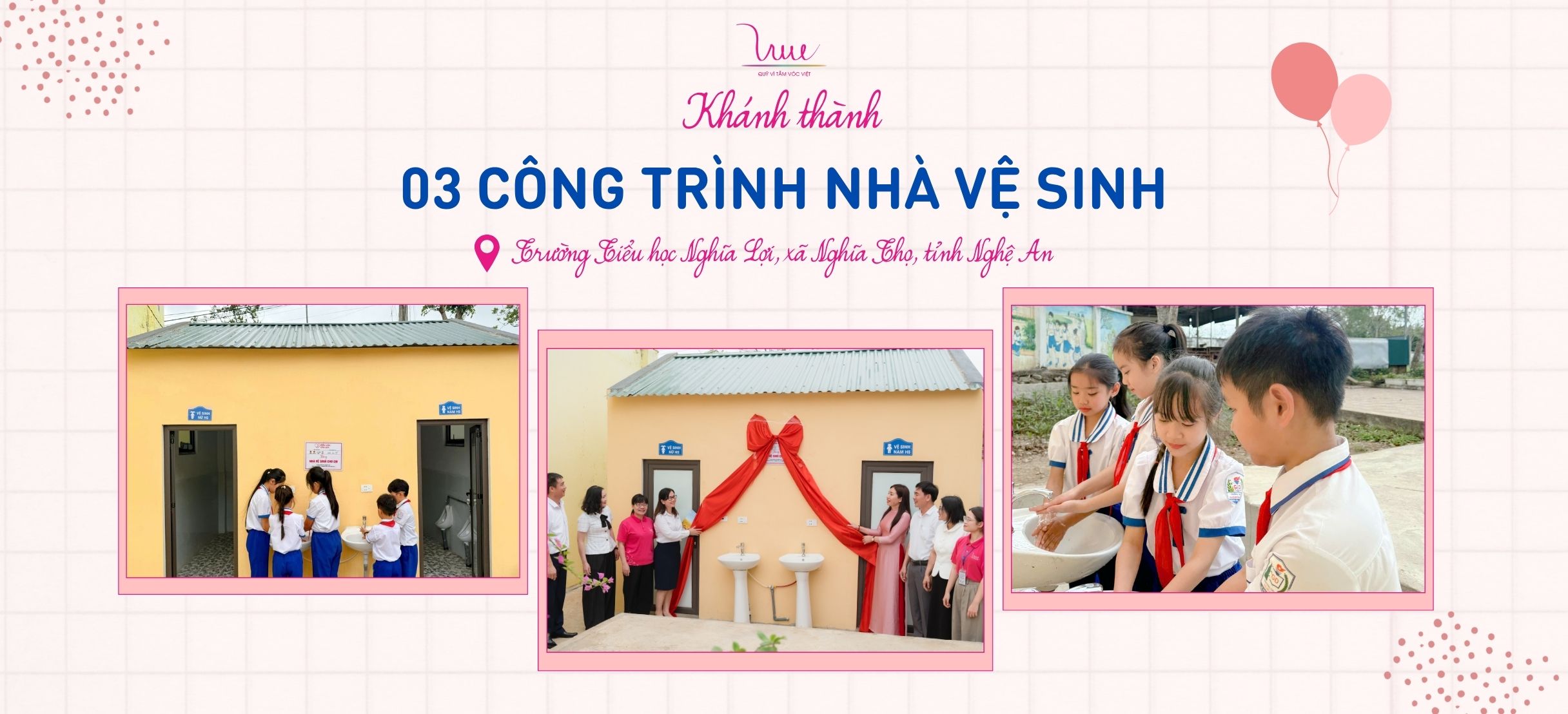 Khánh thành 03 công trình nhà vệ sinh tại trường Tiểu học Nghĩa Lợi, xã Nghĩa Thọ, tỉnh Nghệ An